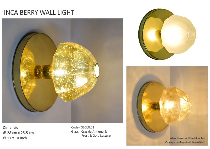 INCA BERRY Wall LAMP  by Sahil & SarthaK